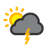 Thundery outbreaks in nearby